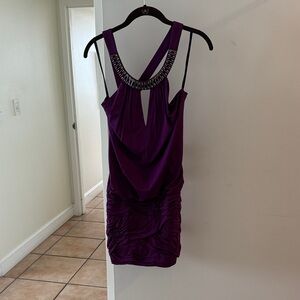 Elegant Purple Sleeveless Dress